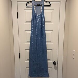 Sequin Blue Maxi Dress